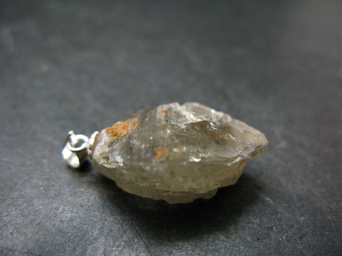 Gem Color Change See-Thru Straw Terminated Crystal Diaspore Crystal Silver Pendant From Turkey - 1.2" - 8.16 Grams