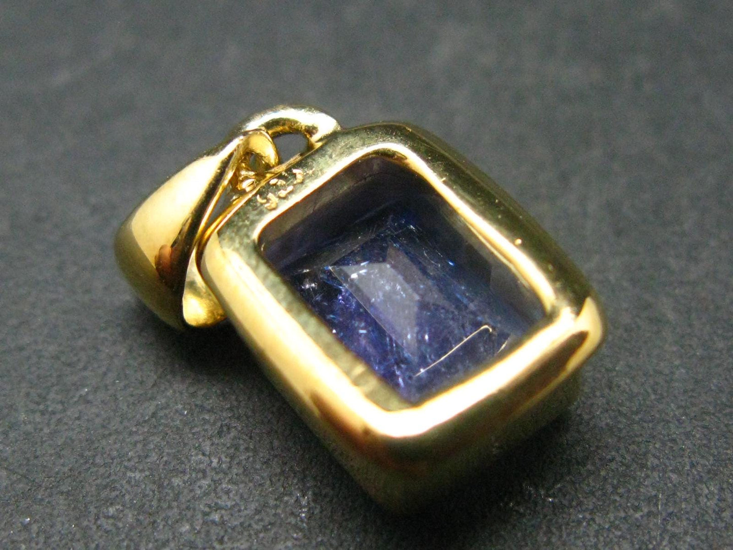 Natural Faceted Tanzanite Gold Plated Sterling Silver Pendant from Tanzania - 0.8"