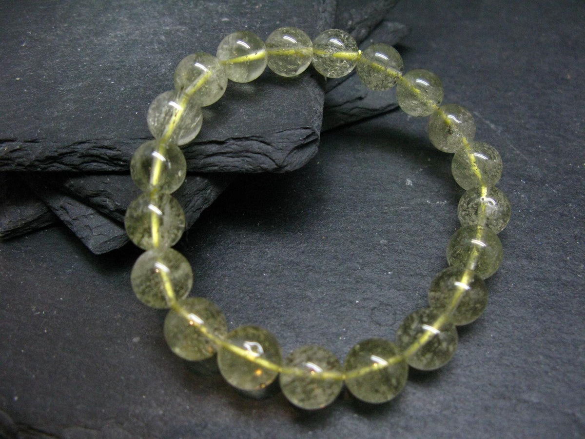 Libyan Tektite Glass Genuine Bracelet ~ 7 Inches ~ 10mm Round Beads