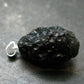 Tibetan Black Tektite Silver Pendant From Tibet - 1.0" - 3.87 Grams