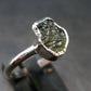 Moldavite Tektite Silver Ring from Czech Republic - 7 Size - 1.77 Grams