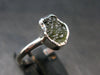 Moldavite Tektite Silver Ring from Czech Republic - 7 Size - 1.77 Grams