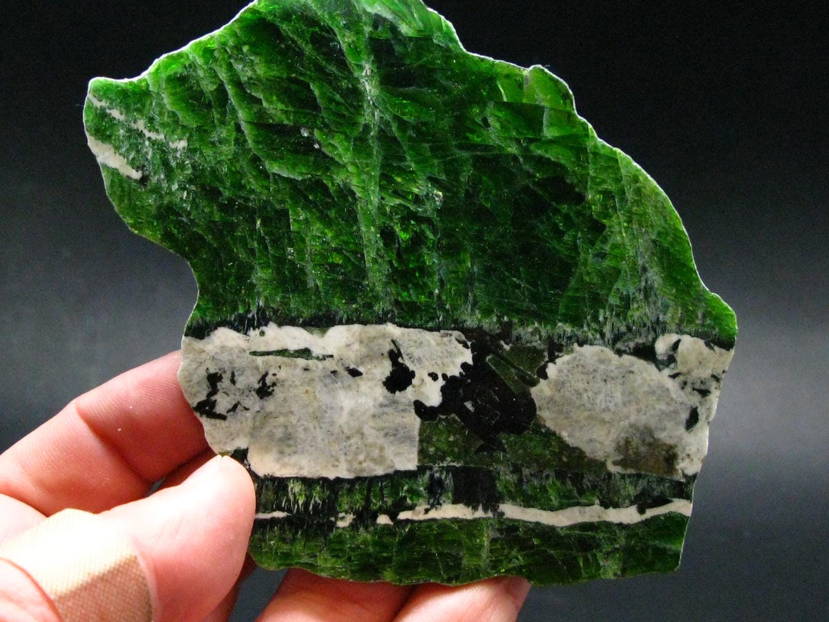 Chrome Diopside Polished Slice From Russia - 2.0" - 84.80 Grams