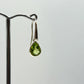 Sterling Silver Peridot Teardrop Dangle Earrings | August Birthstone