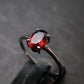 Natural Round Faceted Red Garnet Sterling Silver Ring - Size 6.25 - 1.07 Grams