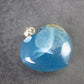 Lemurian Aquatine Blue Calcite Silver Heart Pendant from Argentina - 1.2" - 12.09 Grams