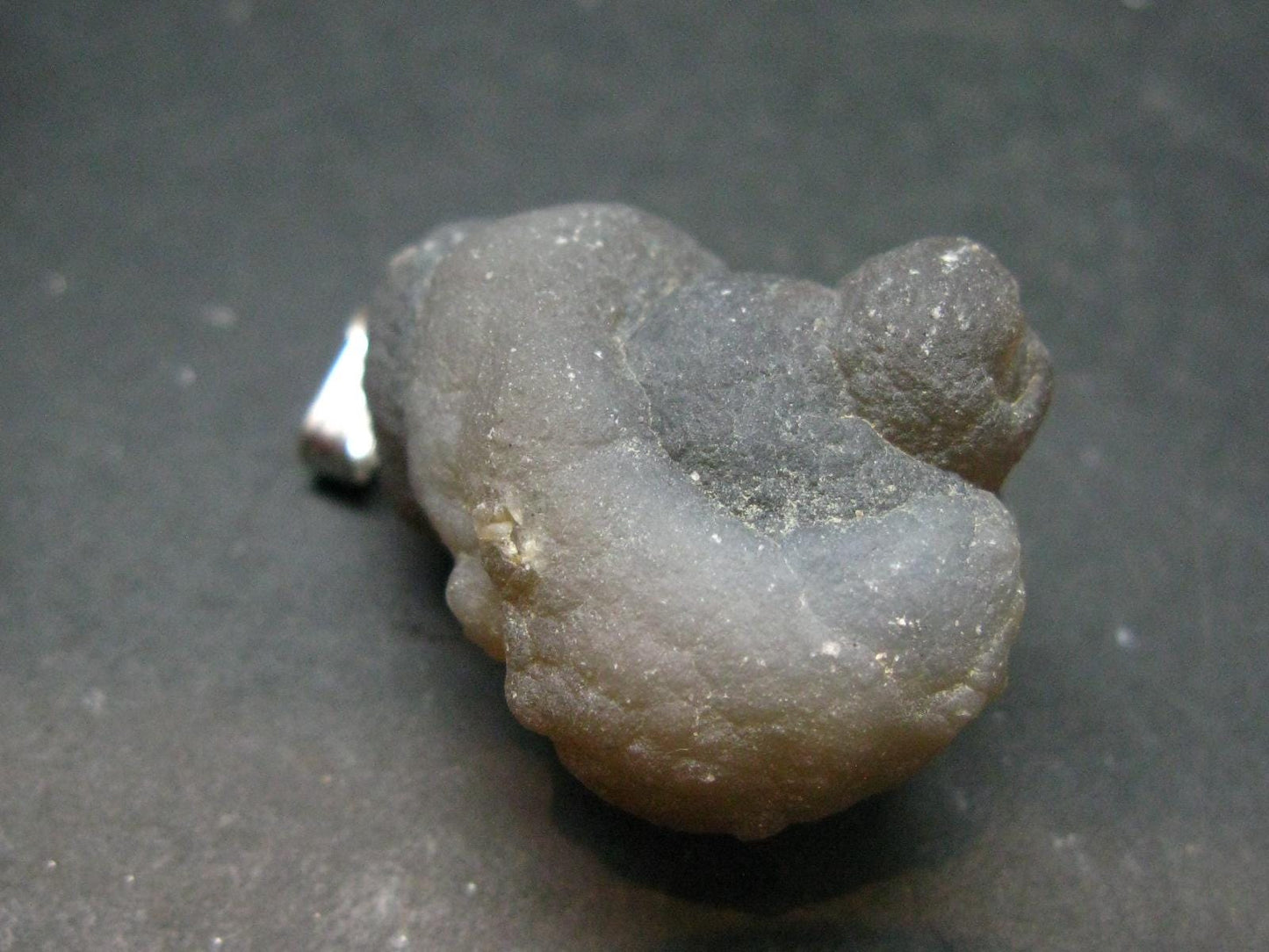Truffle Chalcedony!! Spheroidal Chalcedony Nodules Crystal Silver Pendant From Morocco - 1.6"