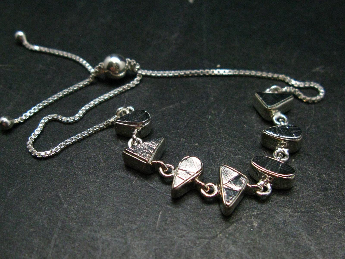 Meteorite Sterling Silver Bracelet - 7.87 Grams - Size Adjustable
