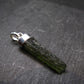 Gem Moldavite Tektite SS Pendant From Czech Republic - 1.5" - 2.5 Grams