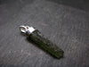 Gem Moldavite Tektite SS Pendant From Czech Republic - 1.5" - 2.5 Grams