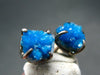 Cavansite Crystal Stud Earrings In Sterling Silver From India - 0.7"