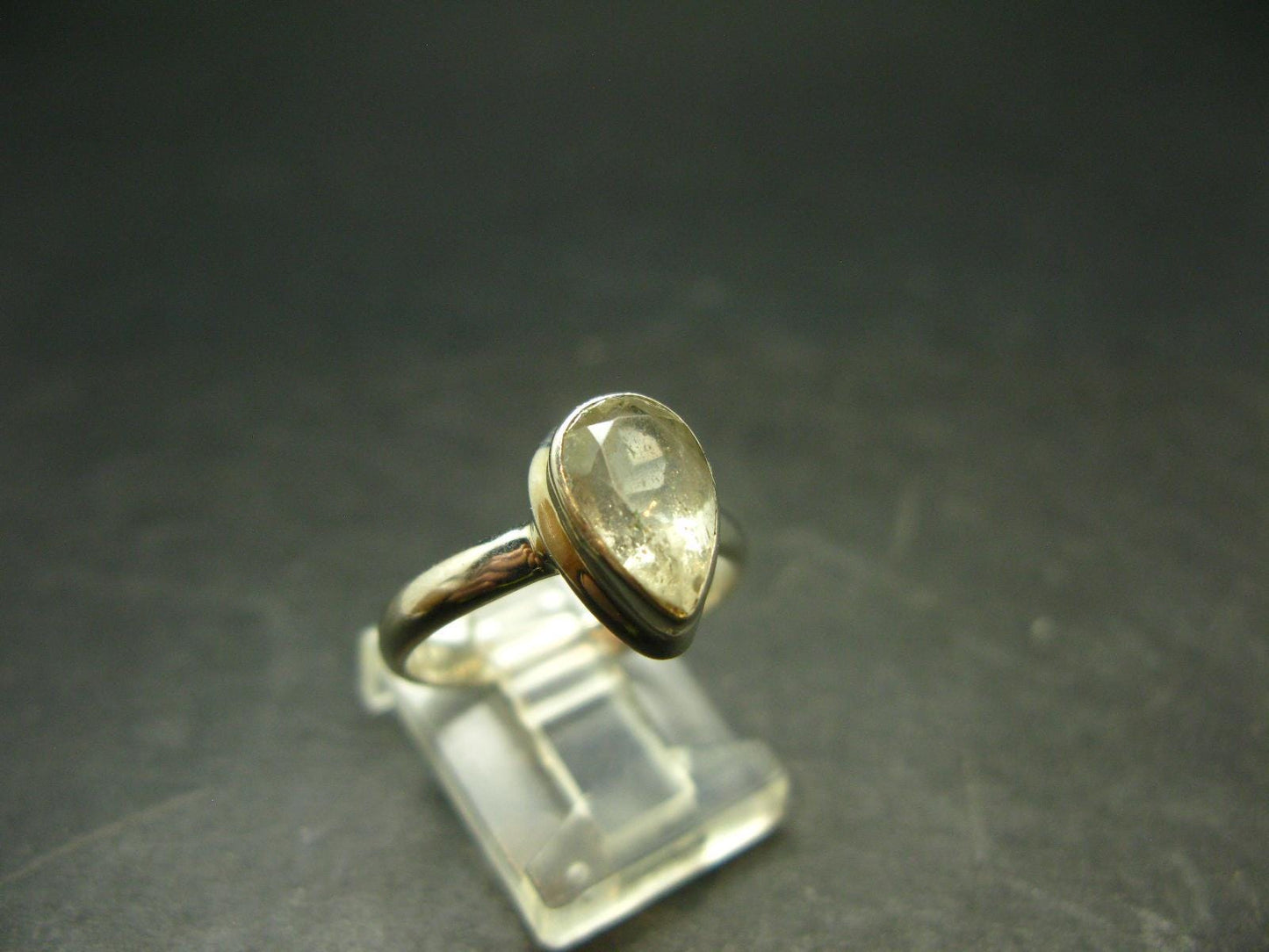 Libyan Desert Glass Tektite Sterling Silver Ring from Libya - Size 7 - 3.0 Grams