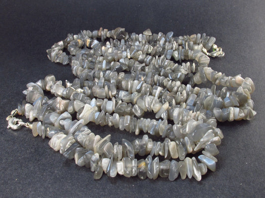 Lot of 3 Gray Moonstone Necklaces From India - 18"