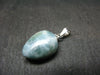Rare Blue Larimar Pectolite Silver Pendant From Dominican Republic - 0.9"