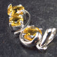 Three Genuine Faceted Golden Yellow Citrine Crystals 925 Silver Pendant From Brazil - 1.4" - 4.13 Grams