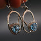 Faceted Natural Sky Blue Topaz Dangle 925 Silver Earrings from Brazil - 1.6" - 5.31 Grams