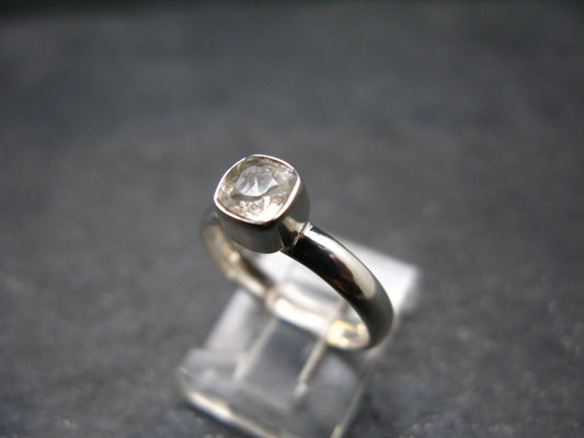 Phenakite Phenacite Crystal Facetted Silver 0.65 Carats Ring From Russia - Size 68 - 1.77 Grams