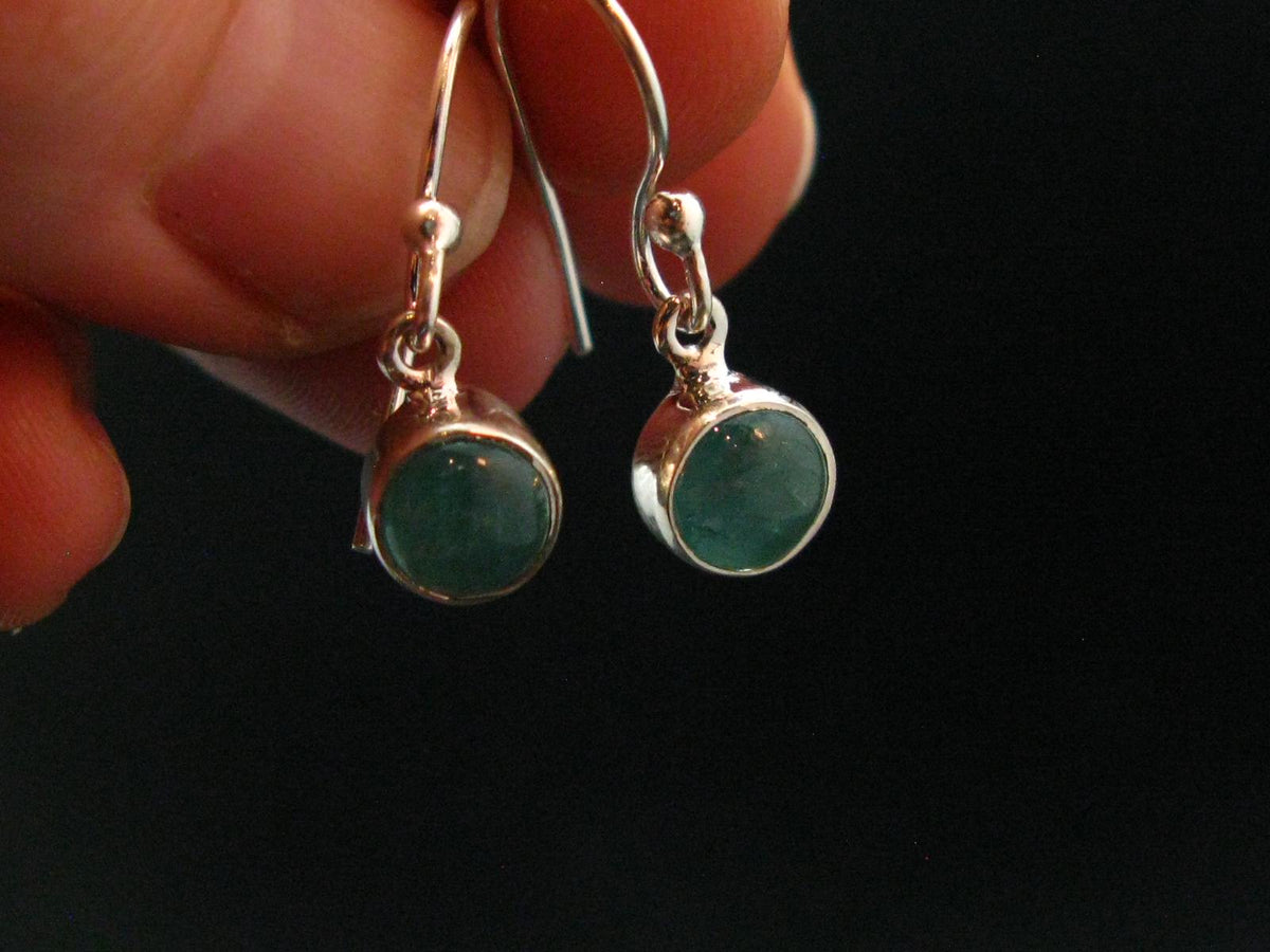Extremely Rare Grandidierite Silver Earrings From Madagascar - 0.9"