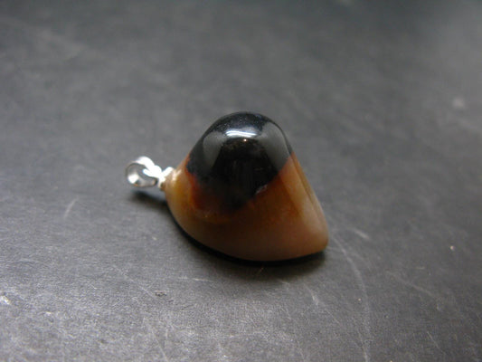 Agate Shiva Eye Silver Pendant from India - 1.2" - 8.55 Grams