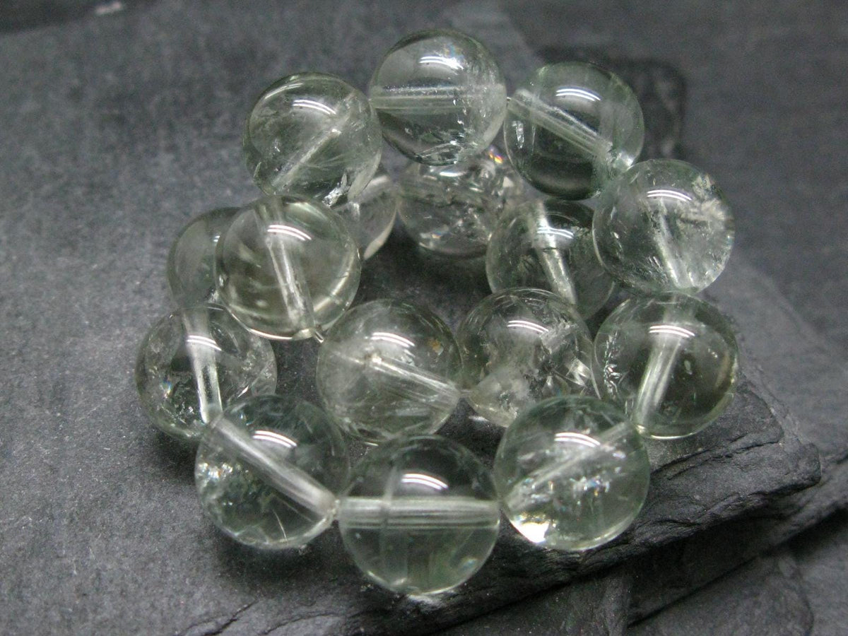 Prasiolite Green Amethyst Genuine Bracelet ~ 7 Inches ~ 12mm Round Beads