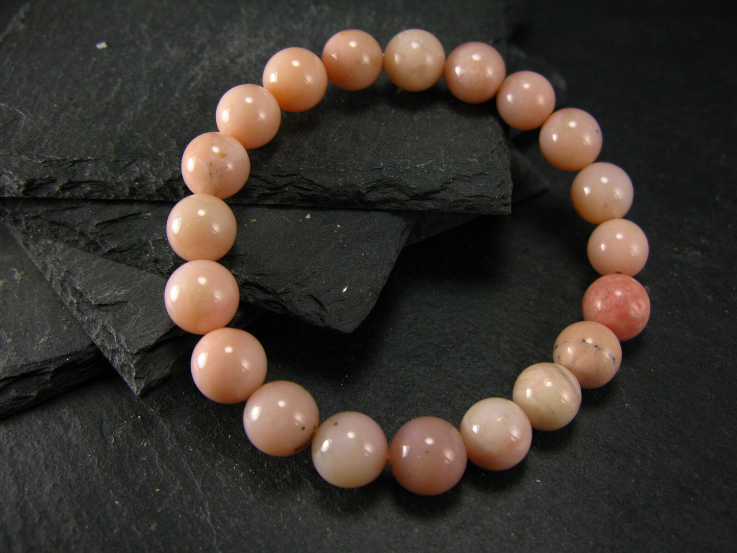 Pink Opal Genuine Bracelet ~ 7 Inches ~ 9mm Round Beads