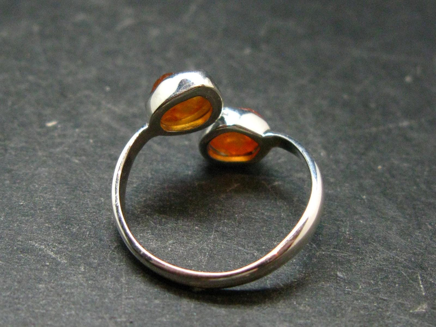Spessartine Garnet Silver Ring From Tanzania - Size 8 - 2.45 Grams