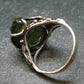 Moldavite Tektite Silver Ring from Czech Republic - 8.5 Size - 6.33 Grams
