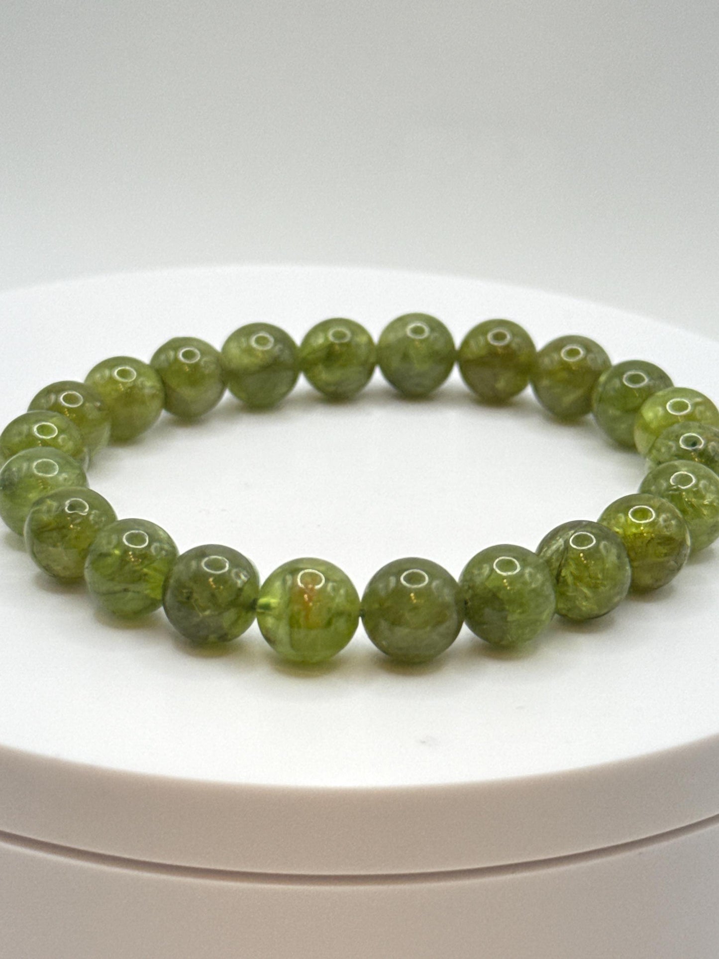 Natural Peridot Beaded Bracelet | August Birthstone, Renewal