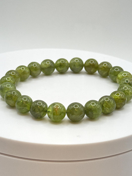 Natural Peridot Beaded Bracelet | August Birthstone, Renewal