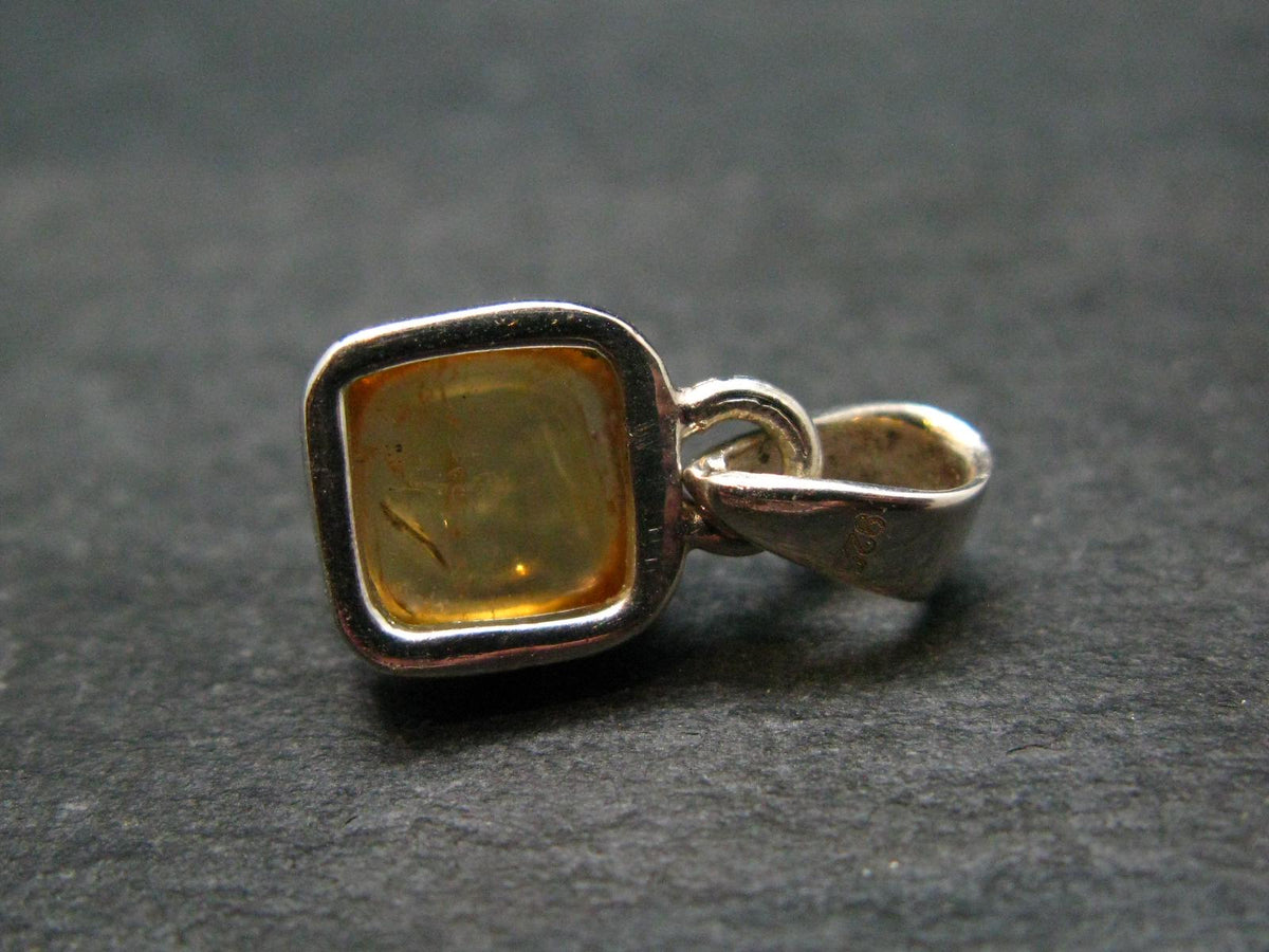 Imperial Topaz Crystal Silver Pendant from Brazil - 0.7" - 2.15 Grams