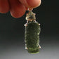 Raw Moldavite Tektite And Polished Libyan Tektite Silver Pendant - 2.0" - 6.67 Grams