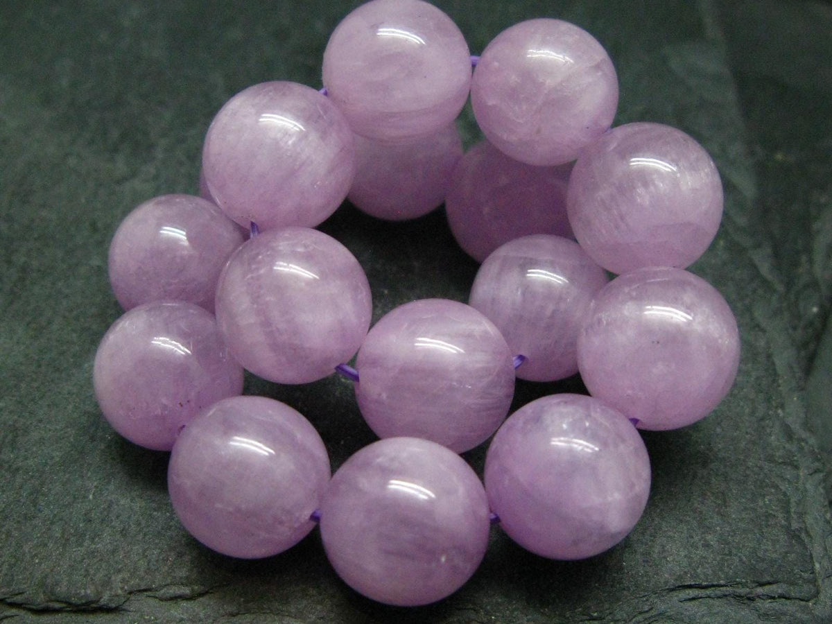 Kunzite Spodumene Genuine Bracelet ~ 7 Inches ~ 13mm Round Beads
