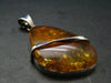 Natural Baltic Amber 925 Silver Pendant - 2.1"