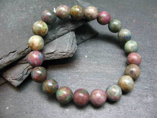 Ruby in Kyanite Genuine Bracelet ~ 7 Inches ~ 10mm Round Beads