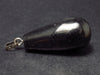 Genuine Drop Shape Black Shungite Pendant From Russia - 1.5"
