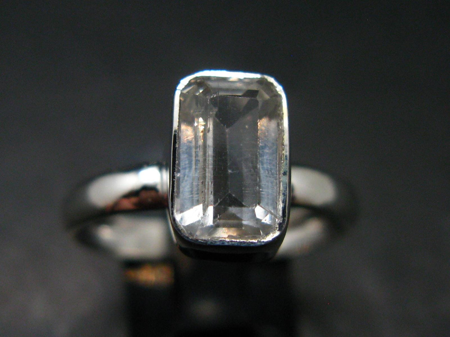Phenakite Phenacite Crystal Silver Ring From Russia - Size 8 - 2.18 Grams