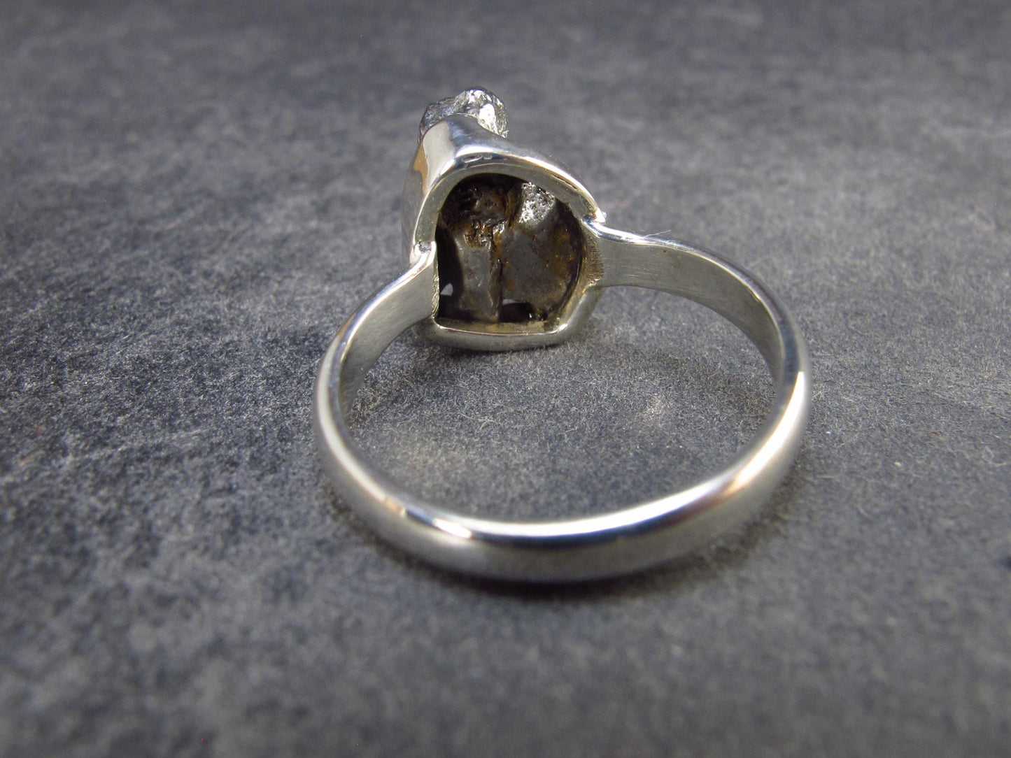 Large Meteorite Campo Del Cielo Sterling Silver Ring from Argentina - 3.98 Grams - Size 7