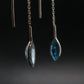 Blue Topaz 925 Silver Earrings from Brazil - 2.2" - 1.33 Grams