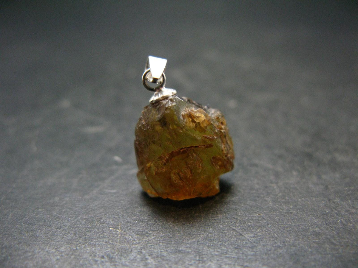 Rare Enstatite Crystal 925 Silver Pendant From Tanzania - 0.9" - 2.29 Grams