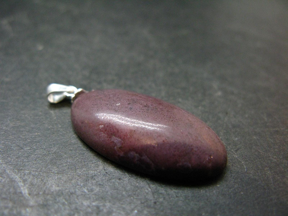 Purple Jade Silver Plated Pendant From Turkey - 1.5" - 4.93 Grams