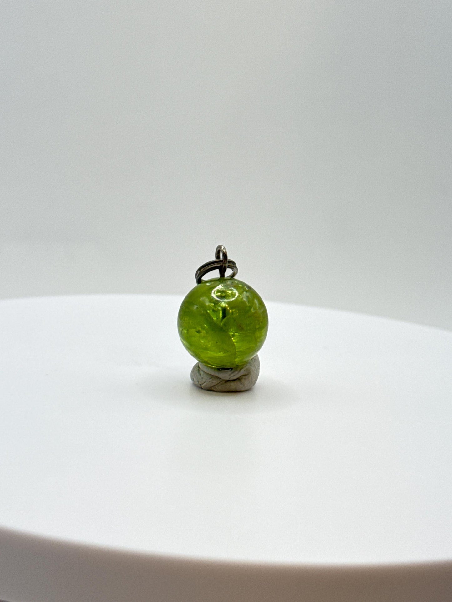 Peridot Sphere Pendant | Sterling Silver August Birthstone Charm