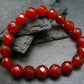 Carnelian Genuine Bracelet ~ 7 Inches ~ 10mm Facetted Beads