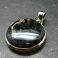 Very Rare Sterling Silver Nuumite Nuummite Pendant From Greenland - 1.5" - 9.67 Grams