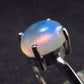 Natural Cabochon Opal 925 Sterling Silver Ring from Ethiopia - 1.20 Grams - Size 8