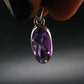 Large Genuine Rich Purple Amethyst Sterling Silver Pendant From Brazil - 1.0" - 3.25 Grams