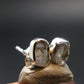 Gray Herderite Silver Stud Earrings from Africa - 0.5" - 1.07 Grams