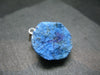 Saturated Royal Blue Azurite Nodule Crystal Sterling Silver Pendant from Russia - 1.1" - 7.96 Grams