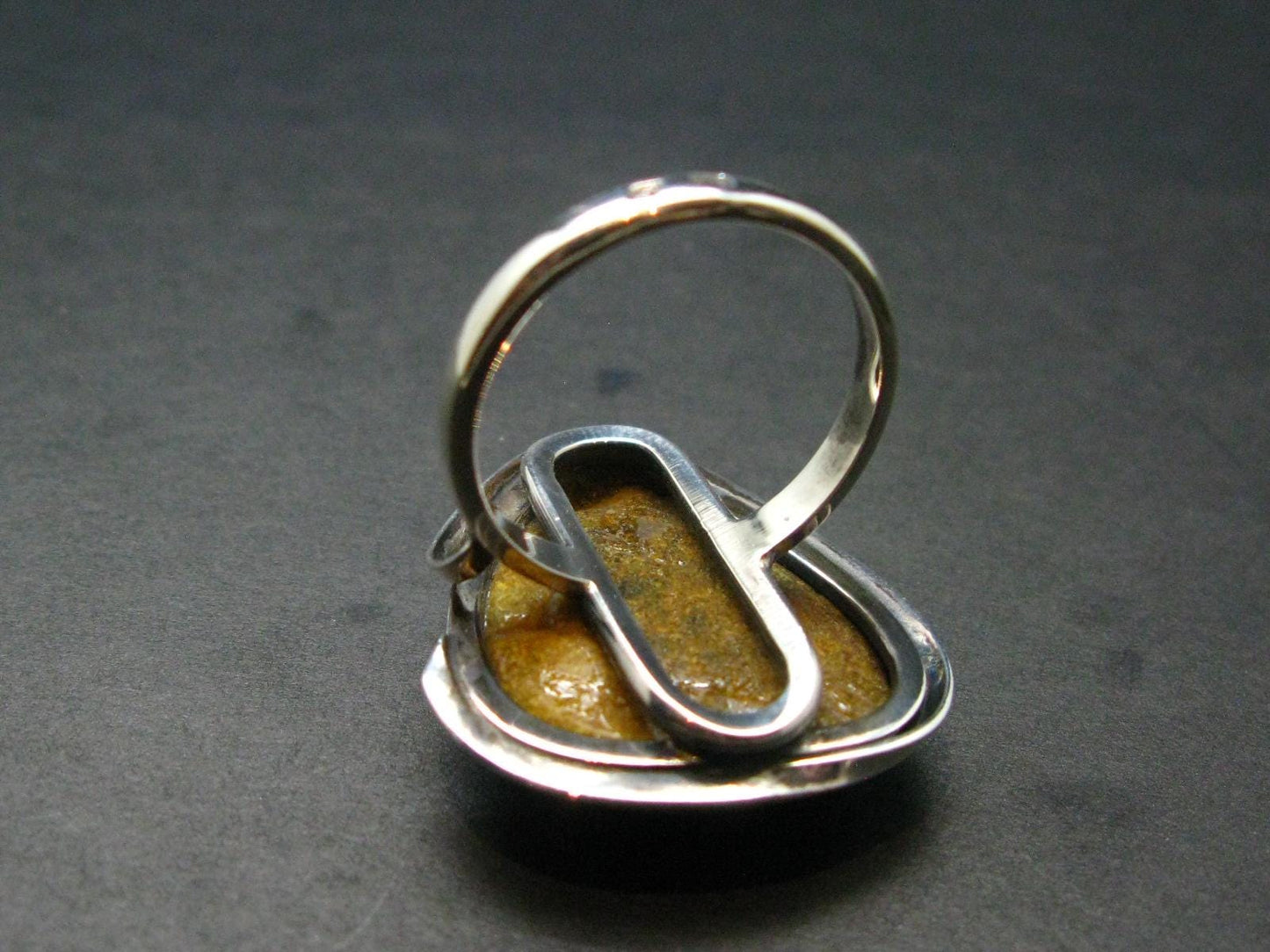 Natural Baltic Amber 925 Silver Ring - Size 10.25