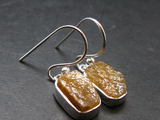 Rare Herderite Crystal Silver Earrings from Brazil - 3.07 Grams