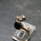 Black Tourmaline And Herkimer Diamond Silver Ring - Size 5 - 2.48 Grams